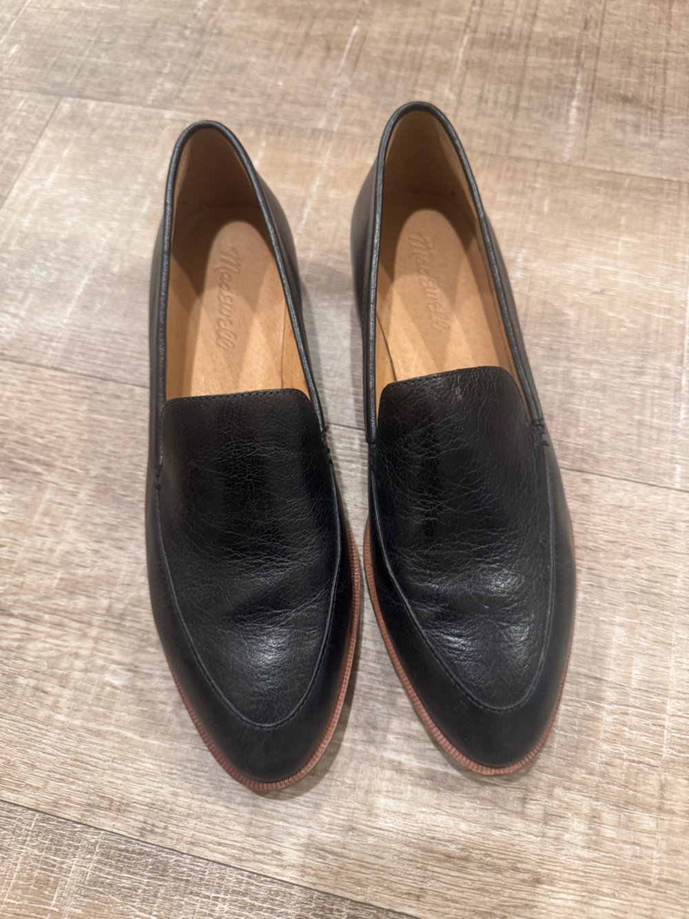 Madewell Black Leather Penny Loafers for Women